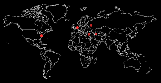 connmap showing network connections on a world map